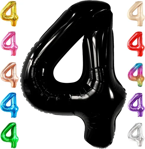 Vista 156 de KatchOn Globo negro del número 1 de 40 pulgadas, globo de feliz cumpleaños