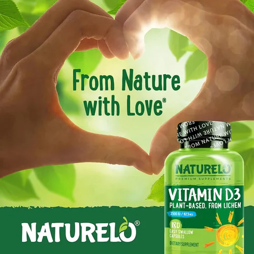 Vista 5 de NATURELO Vitamina D - A base de plantas de liquen - 180 mini cápsulas, vegano B12, 1000 mcg de metilcobalamina - 90 cápsulas