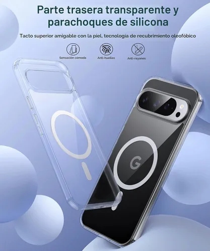 Vista 2 de NO.1 Magnética para Funda Google Pixel 9/Funda Pixel 9 Pro con MagSafe [Anti-Amarillamiento][Ajuste Delgado][Probado contra Caídas Grado Militar]