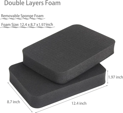 Vista 3 de Estuche rígido con insertos de espuma personalizables, funda rígida EVA resistente a los golpes para exteriores para drones pequeños, almacenamiento
