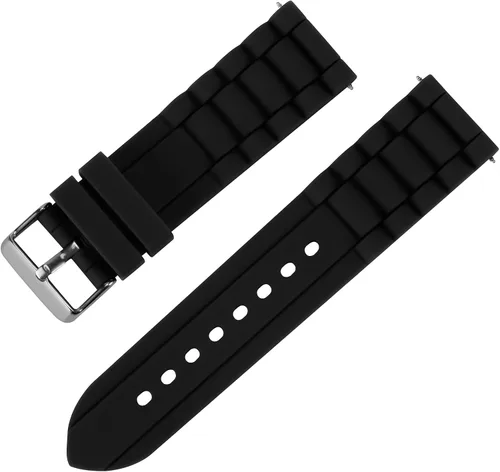 Vista 3 de Men's Black Silicone Rubber Watch Straps Bands Waterproof for Fossil Watch Replacement