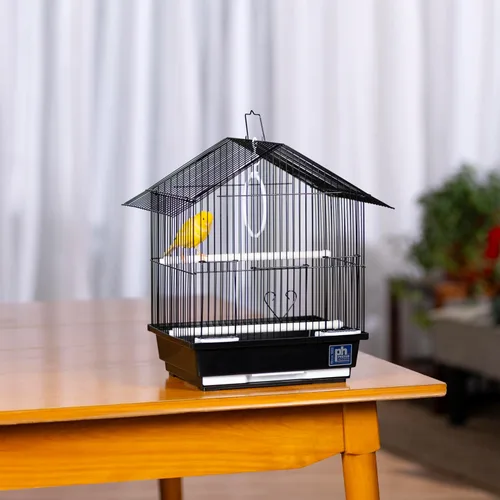 Vista 3 de Prevue Pet Products Parakeet Manor - Jaula para pájaros con asa para el hogar o viajes, color negro Versatile Carrier for Home or Travel, Small