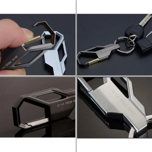 Vista 5 de Cospring llavero de coche con clip de punto anillo de expansión perno de conexión regalo de negocios para hombres y mujeres 2