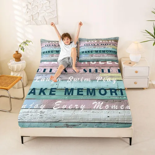 Vista 27 de Erosebridal Fishing Fitted Sheet Twin for Boys, Big Pike Fish Black Bed Sheets for Rustic Farmhouse Lake House Decor, Fishing Bedding Set Marine