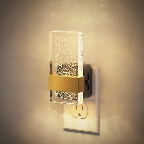 Vista 16 de JandCase Luces nocturnas enchufables a la pared, sensor de atardecer a amanecer, LED blanco suave de 3000 K, diseño acrílico, brillo ajustable de 0