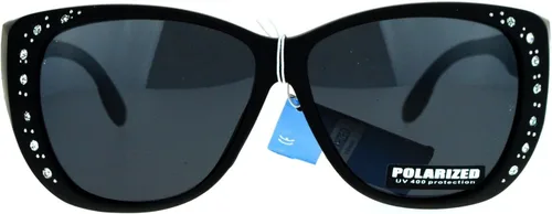 Vista 2 de SA106 Gafas de sol polarizadas de 2.165 in que se ajustan sobre OTG Butterfly Rhinestone Diva