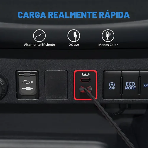 Vista 6 de Cargador de coche para Toyota USB C Dual Port Pd Tipo C Carga Azul/rojo (1.3 x 0.9 pulgadas)