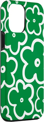 Vista 3 de Funda para iPhone 12 Pro Max con diseño de flores silvestres grandes, color verde y blanco