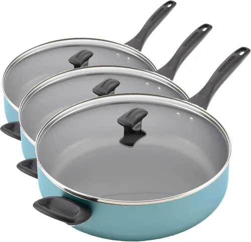 Vista 10 de Farberware Sartén Jumbo/Para Saltear Antiadherente Apta para Lavavajillas con Mango Auxiliar - 6 Cuartos, Negro