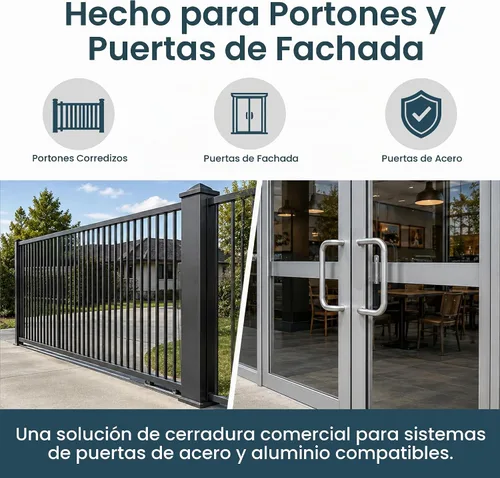 Vista 4 de Pacific Doorware Cerradura de puerta de embutir con gancho con llave