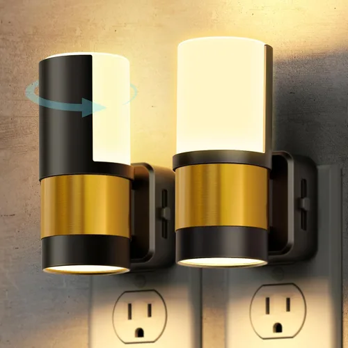 Vista 13 de Briignite - Luces nocturnas led enchufables, 3CCT, sensor de anochecer a amanecer, de 3000 K, regulable para pasillo, dormitorio, escalera, paquete