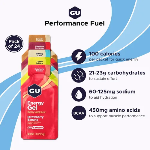 Vista 2 de GU Energy Original Sports Nutrition - Geles energéticos, 24 unidades, vegano, sin gluten, kosher y sin lácteos, energía sobre la marcha