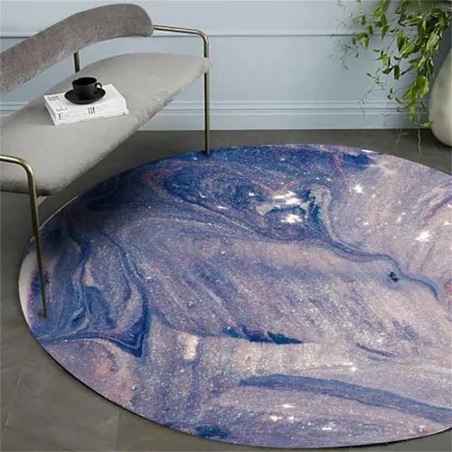 Vista 17 de Tapete redondo de mármol verde esmeralda, lavable, pequeño círculo, para dormitorio, sala de estar, alfombra moderna abstracta circular, 2 pies
