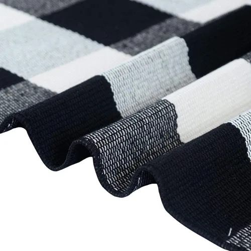 Vista 3 de Carvapet Buffalo - Alfombra de área a cuadros negros y blancos de 36 x 51 pulgadas, tapete de bienvenida para interiores y exteriores, para entrada