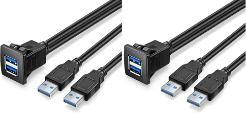 Vista 9 de 1M USB3.0 - Cable de panel de extensión USB 3.0 para automóvil, barco, motocicleta (3 pies)
