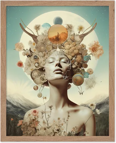 Vista 46 de Poster Master Póster OVNI – Impresión de mujer enmascarada – Arte extraterrestre – Arte surrealista – Arte de ciencia ficción – Regalo para hombres