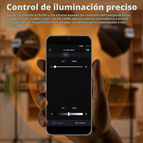 Vista 7 de Godox ML100Bi 120W bicolor LED luz de vídeo