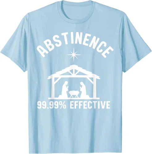 Vista 67 de Abstinence 99.99 Percent Effective Nativity Christmas Joke T-Shirt