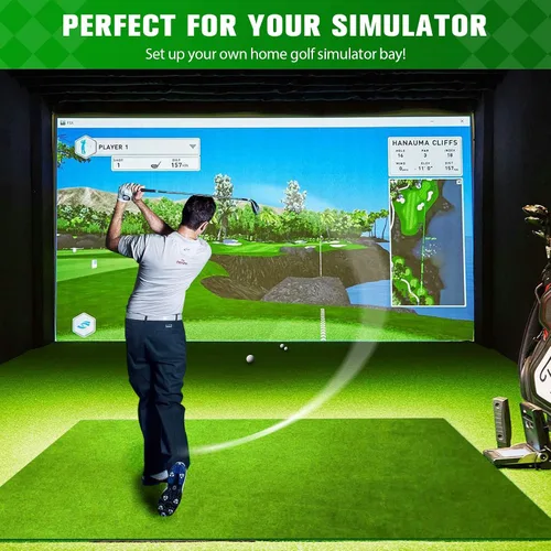 Vista 2 de aikeec Golf Simulator Impact Screen: 7mm Thickened hScreen for Indoor/Home/Garage Training - Ultra Clear Impact Screen with 32 pcs Grommets Holes