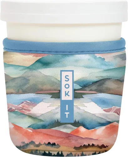 Vista 142 de Sok It IceCreamSok Cubierta de Neopreno Aislante (Floral Abstracto, Pintas de Helado Rectas)