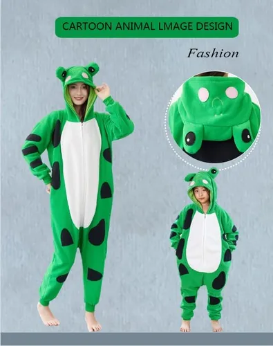 Vista 2 de Unimyst Pijama unisex para adultos, forro polar para juego de rol, animal de una pieza, disfraz de Halloween, pijama, ropa para el hogar