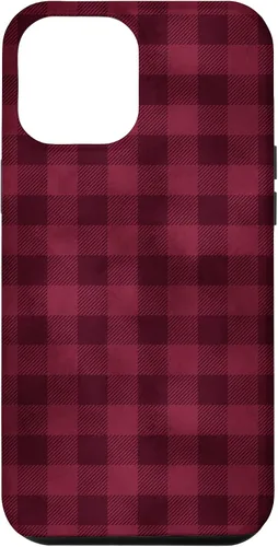 Vista 24 de Funda para iPhone 13 Pro Max Pretty Fall Otoño Burdeos Búfalo a cuadros