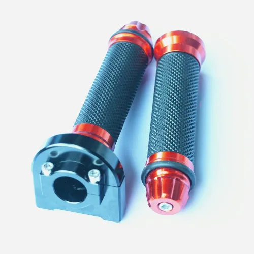 Vista 11 de Yibid Manillar de motocicleta de 7/8 pulgadas, agarre de mano, anodizado motorizado, CNC, giro rápido, tubo de acelerador, control de palanca
