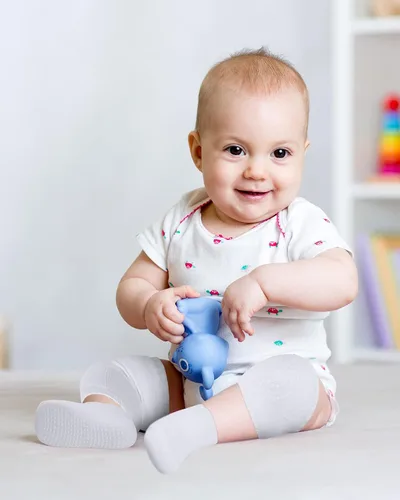 Vista 5 de 10 Pairs Baby Crawling Anti Slip Knee Pads and Anti Slip Baby Socks Set Unisex Toddler Knee Protectors Non Slip Ankle Socks