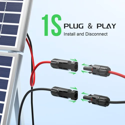 Vista 7 de Conectores solares de Bateria Power 30A en Y-Rama, cable adaptador paralelo de panel solar, conectores de cable de panel solar en par para panel