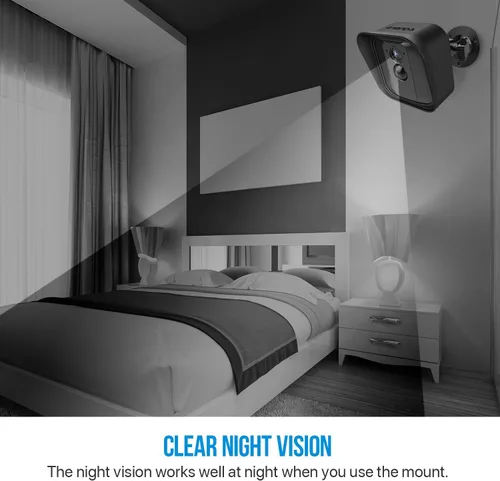 Vista 6 de Frienda Soporte de pared ajustable de 360 grados y funda protectora de silicona compatible con cámara de seguridad Blink Xt para interiores