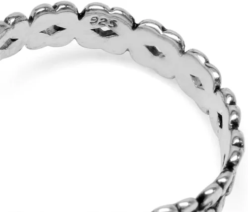 Vista 4 de Silvershake 925 Sterling Silver Flower Floral StackStackable Solitaire Eternity Band Ring Jewelry for Teens or Women