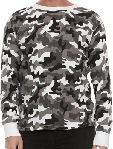 Vista 13 de JMR Camisa Térmica de Punto Gofre Pesado para Hombre - 100% Algodón Manga Larga - Usar como Capa Base o Independiente - Cálida y Transpirable Negro