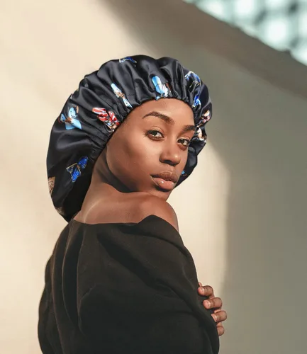 Vista 6 de Winitas Gorro de satén grande para mujeres negras con cabello rizado para dormir