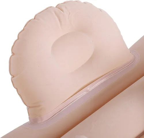 Vista 9 de Car Air Mattress 135x85cm PVC Flocked Inflatable Bed (Beige)