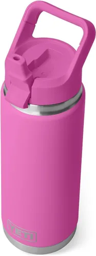 Vista 32 de YETI Rambler Botella de 26 onzas, aislada al vacío, de acero inoxidable, con tapa de popote a juego Rojo rescate