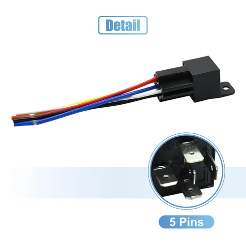 Vista 4 de uxcell JD-1914 5 Pin DC 12V 40A Universal Vehículo Vehículo Motor Fusible Relé Interruptor Poder con Arnés