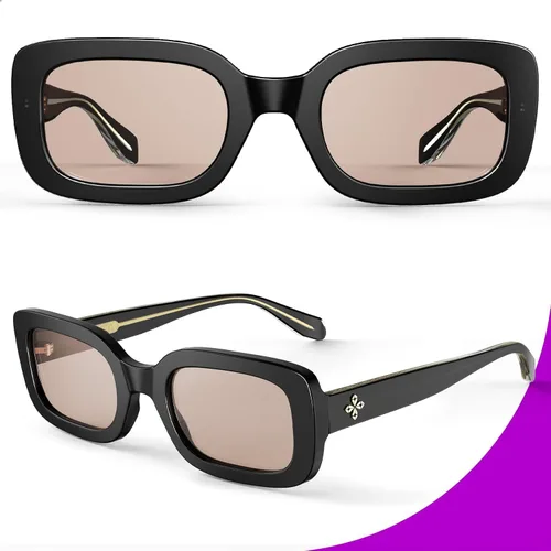 Vista 4 de VISOONE Trendy Chunky Retro Square Sunglasses for Women Men