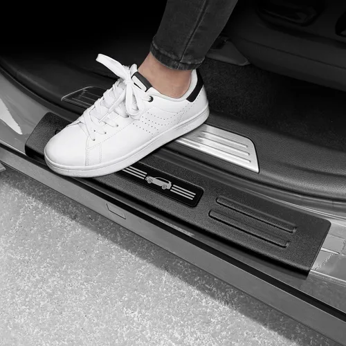 Vista 10 de 4 protectores de umbral de puerta compatibles con Lexus 2015-2021 NX NX200t/NX300/NX300h, accesorios de material plástico ABS negro mate
