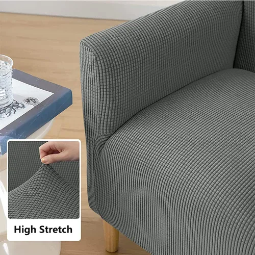 Vista 5 de Funda elástica para sillón con brazo de bañera, funda de forro polar para sillón, funda elástica extraíble para sofá individual, para estudio, bar