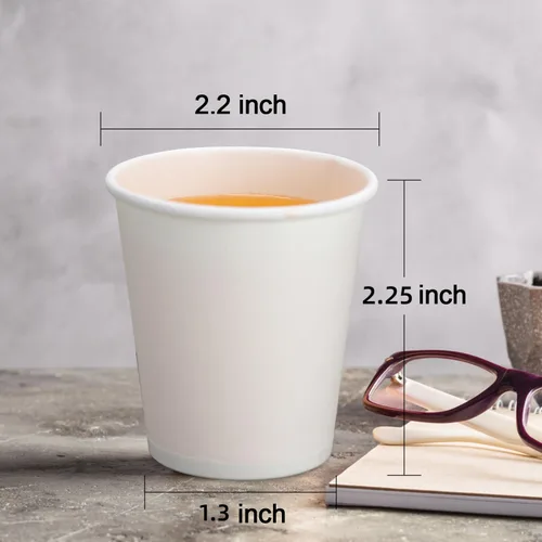 Vista 5 de 【Paquete de 100 vasos de papel de 3 onzas】 vasos de papel de abeto para frío y calor, tazas de enjuague bucal, tazas de papel de baño de 3 onzas