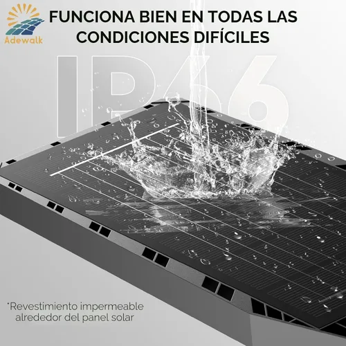 Vista 5 de Adewalk Luces solares de 5000 W para exteriores, luces solares LED de 7000 K para exteriores con sensor de movimiento y control remoto, IP66