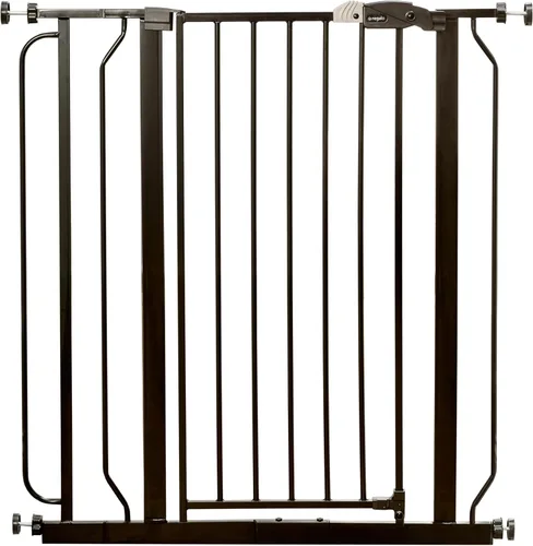 Vista 2 de Regalo Easy Step - Puerta para bebé extra alta con acceso, kit adicional, incluye kit de extensión de 4 pulgadas, kit de montaje a presión, ventosas