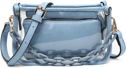 Vista 9 de Jessica - Bolso vegano transparente para mujer, aprobado por estadios, bolsos cruzados para conciertos, eventos deportivos
