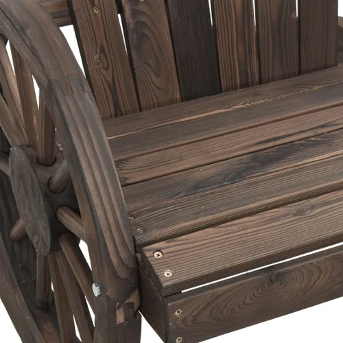 Vista 9 de Garden Adirondack Chair, Burnt Solid Fir Wood, Weather-Resistant Outdoor Patio Furniture, Ergonomic Design for Deck, Balcony, Lawn