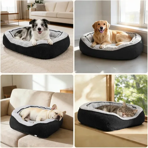 Vista 7 de Camas para perros y gatos pequeños, medianos y grandes. Cama lavable para mascotas, sofá cama ortopédica para perros, cama suave y calmante