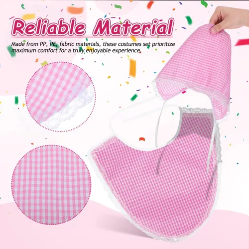 Vista 4 de 2 juegos de disfraz de bebé adulto para hombres y mujeres, accesorios de disfraz de bebé grande con chupete gigante, sombrero y babero, regalos