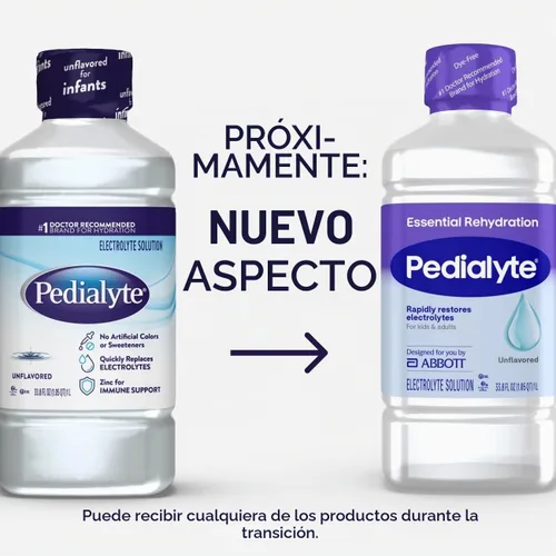 Vista 3 de Pedialyte Solución de electrolitos, botella de 33.8 onzas líquidas, sin sabor