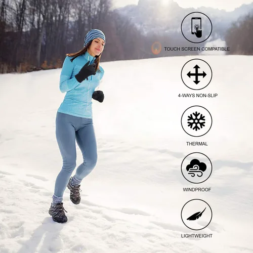 Vista 5 de Guantes de invierno para hombres y mujeres, pantalla táctil térmica, resistentes al agua, resistentes al viento, antideslizantes, calefactados