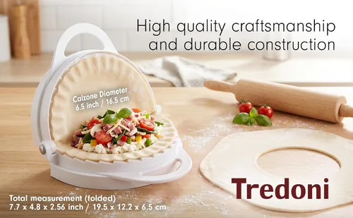 Vista 7 de Tredoni Calzone - Molde de prensa para masa y cortador de 6.5 pulgadas (6.5 in)