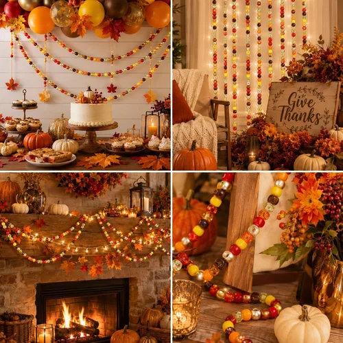 Vista 6 de 1000 piezas de cuentas de pony a granel, kit de 5 estilos de cuentas de pelo marrón para hacer trenzas y pulseras, decoración artesanal de otoño